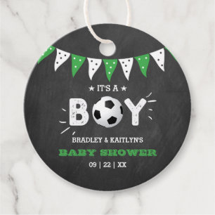 Etiquetas Para Recuerdos ¡Es un chico! Baby Shower con temas de fútbol