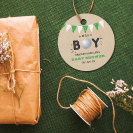 Etiquetas Para Recuerdos ¡Es un chico! Baby Shower con temas de golf