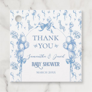 Etiquetas Para Recuerdos Es un globo Baby Shower de globo azul animal ciego