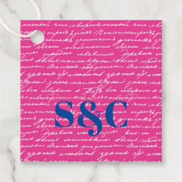 Etiquetas Para Recuerdos Escritura a mano Pareja de INICIALES Pareja Divers