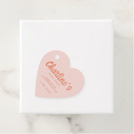 Etiquetas Para Recuerdos Escritura manuscrita rosa Retro Ducha de novia