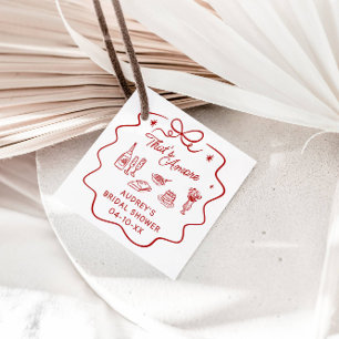 Etiquetas Para Recuerdos Eso es Amore, Regadera Personalizada de Red Doodle