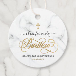 Etiquetas Para Recuerdos Español De Bautizo Gracias Gold