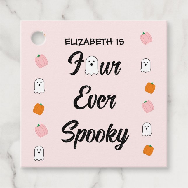 Etiquetas Para Recuerdos Espeluznante 4º cumpleaños (Anverso)