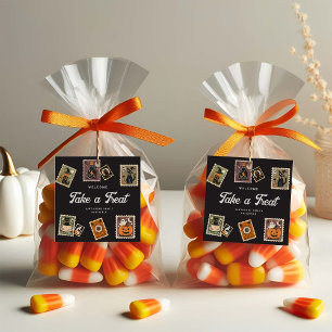 Etiquetas Para Recuerdos Espeluznante fiesta de Halloween con estampado de