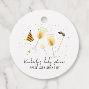 Etiquetas Para Recuerdos Espolvorear Sip y ver Baby Shower de vidrio de cha