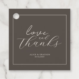 Etiquetas Para Recuerdos Espresso Brown Script Classic Minimalist Wedding