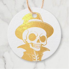 Etiquetas Para Recuerdos Esqueleto de Sombrero de Bruja