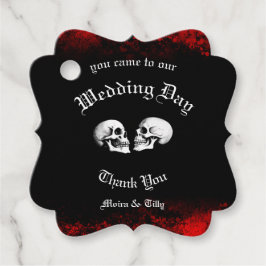 Etiquetas Para Recuerdos Esqueletos Bailando la Muerte Roja Boda Gótica