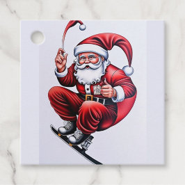Etiquetas Para Recuerdos Esquiando a Santa Claus