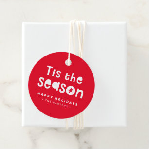 Etiquetas Para Recuerdos Esta es la temporada NAVIDADES GIFT audaz rojo fes