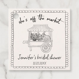 Etiquetas Para Recuerdos "Está fuera del mercado" Bridal Shower Dibujado a 
