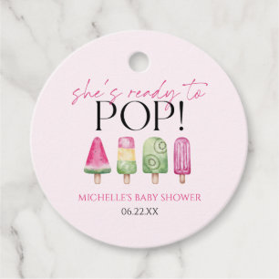 Etiquetas Para Recuerdos ¡Está lista para pop! Popsicle Baby Shower