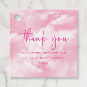 Etiquetas Para Recuerdos Estamos En Cloud Nueve Baby Shower Rosa