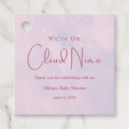 Etiquetas Para Recuerdos Estamos en Cloud Nueve Chica Baby Shower