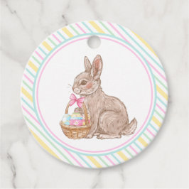 Etiquetas Para Recuerdos Estampilla Pastel de conejo de Pascua