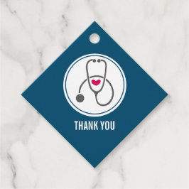 Etiquetas Para Recuerdos Estetioscopio de Enfermería gris simple Gracias