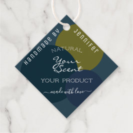 Etiquetas Para Recuerdos Estiloso de los colores de mostaza azul oscuro