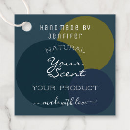 Etiquetas Para Recuerdos Estiloso de los colores de mostaza azul oscuro