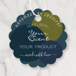 Etiquetas Para Recuerdos Estiloso de los colores de mostaza azul oscuro