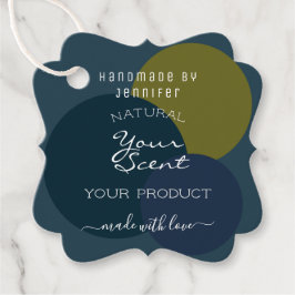 Etiquetas Para Recuerdos Estiloso de los colores de mostaza azul oscuro