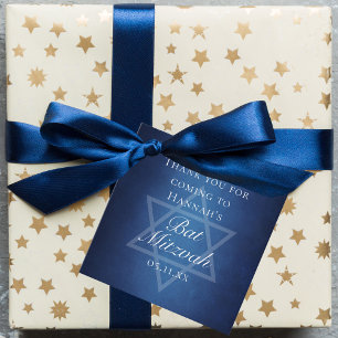 Etiquetas Para Recuerdos Estrella azul moderna de David Personalizado Fiest