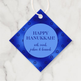 Etiquetas Para Recuerdos Estrella azul real de David Hanukkah personalizada