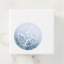 Estrella de brújula monograma bosque de picor de i