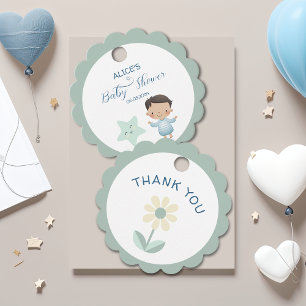 Etiquetas Para Recuerdos Estrella de color de agua suave Baby Shower