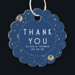 Etiquetas Para Recuerdos Estrella de la noche Celestial Mystical Blue Graci<br><div class="desc">Starry night gracias etiquetas de favores</div>