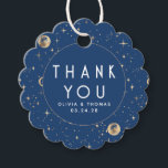 Etiquetas Para Recuerdos Estrella de la noche Celestial Mystical Blue Graci<br><div class="desc">Starry night gracias etiquetas de favores</div>