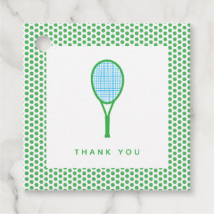 Etiquetas Para Recuerdos Estrella de tenis Fiesta deportivo en verde y azul