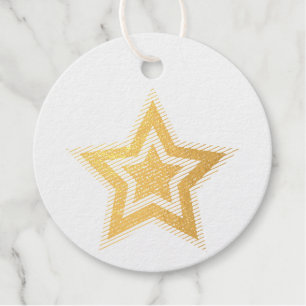 Etiquetas Para Recuerdos Estrella Roja, Blanca y Azul de Glitter 4 de Julio