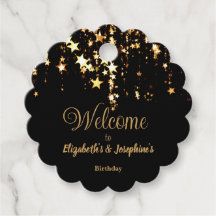 Estrellas de color negro, elegante y dorado, doble