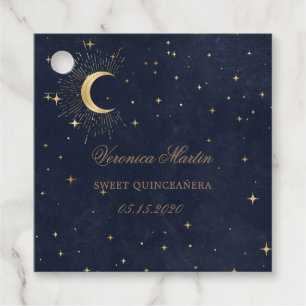 Etiquetas Para Recuerdos Estrellas de luna azul de medianoche Quinceanera