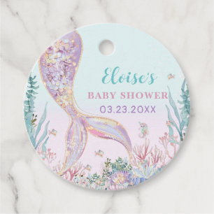 Etiquetas Para Recuerdos Ethereal Mermaid Under Sea Baby Shower