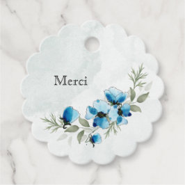 Etiquetas Para Recuerdos Etiquette "Fleurs bleues"