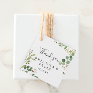Etiquetas Para Recuerdos Eucalyptus Boda Floral Marrón Simple