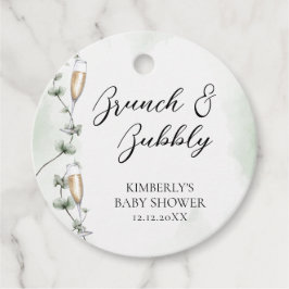 Etiquetas Para Recuerdos Eucalyptus Brunch Champagne Garden Baby Shower