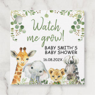 Etiquetas Para Recuerdos Eucalyptus Safari Baby Shower Watch Me Grow Tag