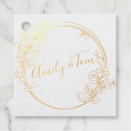 Etiquetas Para Recuerdos Eucalyptus wreath texto personalizado clásico redo