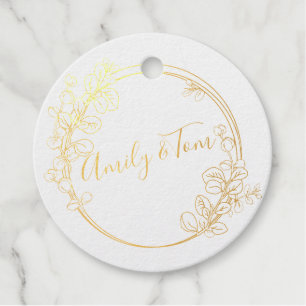 Etiquetas Para Recuerdos Eucalyptus wreath texto personalizado clásico redo