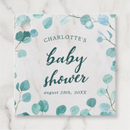 Etiquetas Para Recuerdos Eucalyptus y Marble Baby Shower