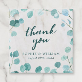 Etiquetas Para Recuerdos Eucalyptus y Marble Gracias