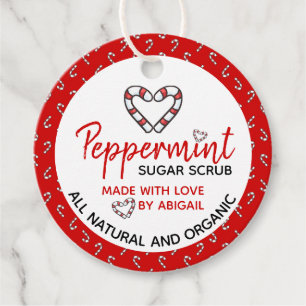 Etiquetas Para Recuerdos Exfoliante de Menta con Corazones de Caramelo (con