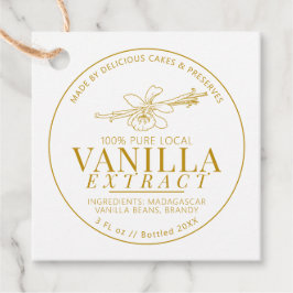 Etiquetas Para Recuerdos Extracto de vainilla alubias de flor dibujo amaril