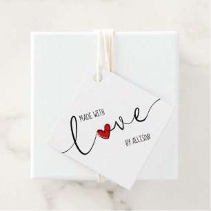 Etiquetas Para Recuerdos Fabricado con amor Bolsas de regalo con letras de 