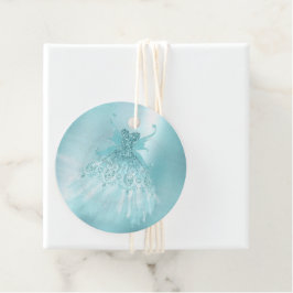 Etiquetas Para Recuerdos Fairy Wing Mint Gown | Luxe Pearl Green Aqua Sheen
