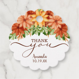 Etiquetas Para Recuerdos Fall Floral Swag Shower Gracias Tags Favor