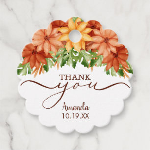 Etiquetas Para Recuerdos Fall Floral Swag Shower Gracias Tags Favor